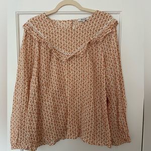 Madewell Flower Print Ruffled Blouse - XL